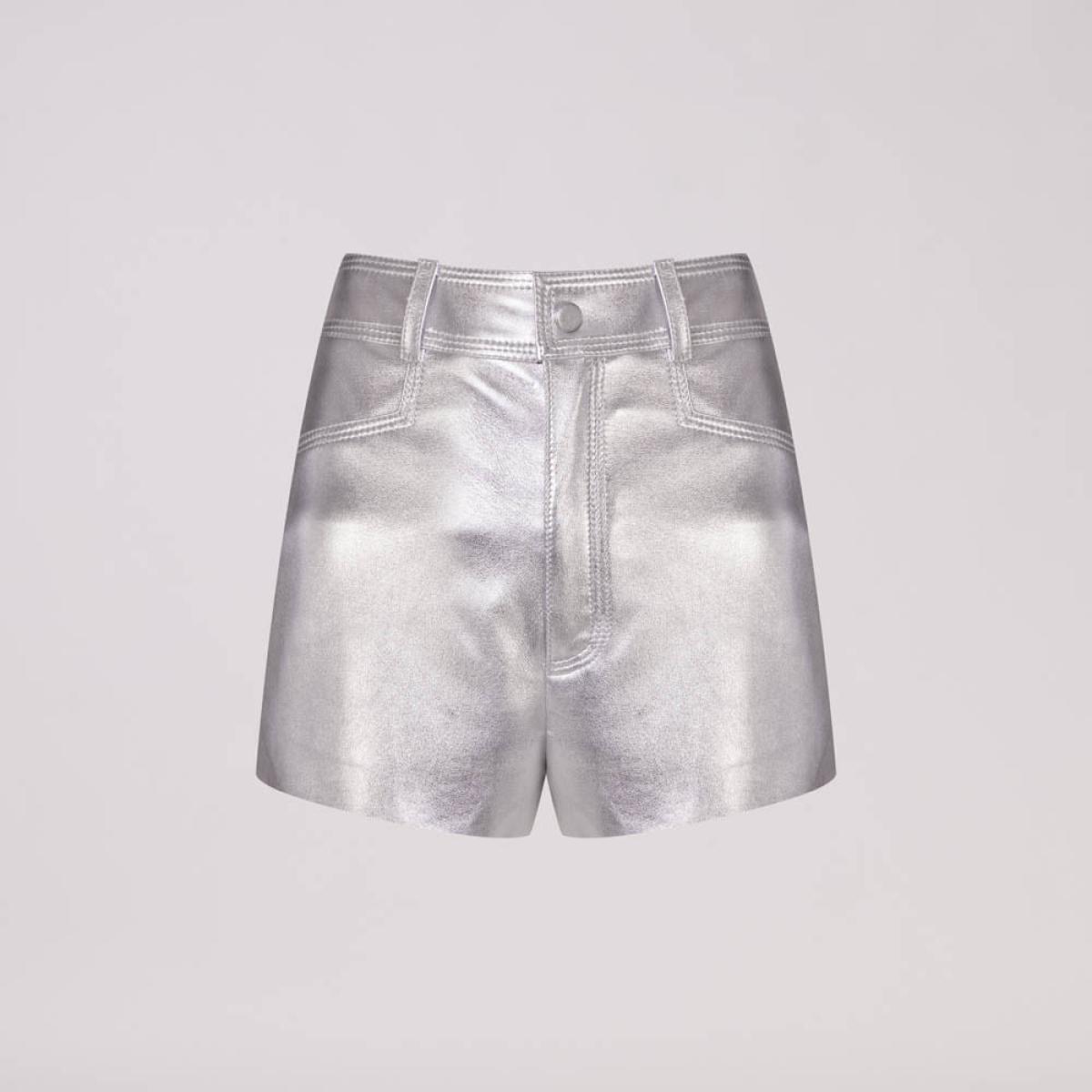 Hotpants Couro Metalizado Stretch Vivian Hotpants Couro Metalizado Stretch Vivian