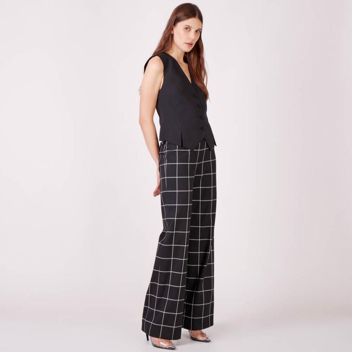 Calça Gabardine Xadrez Lorena Calça Gabardine Xadrez Lorena