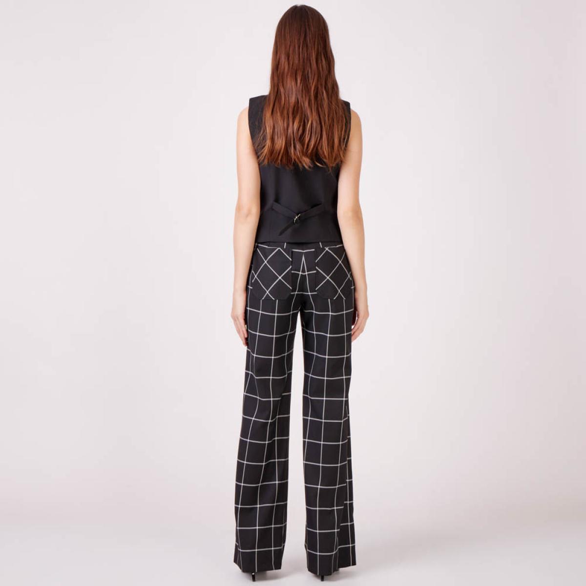 Calça Gabardine Xadrez Lorena Calça Gabardine Xadrez Lorena