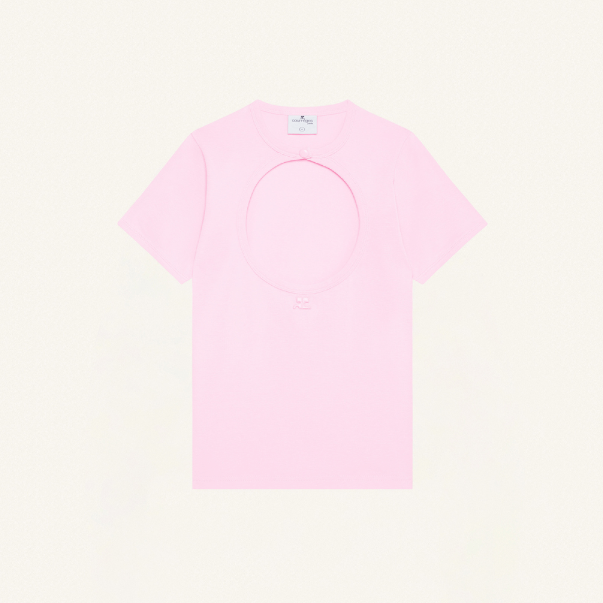 Camiseta Decote Círculo Courrèges Camiseta Decote Círculo Courrèges