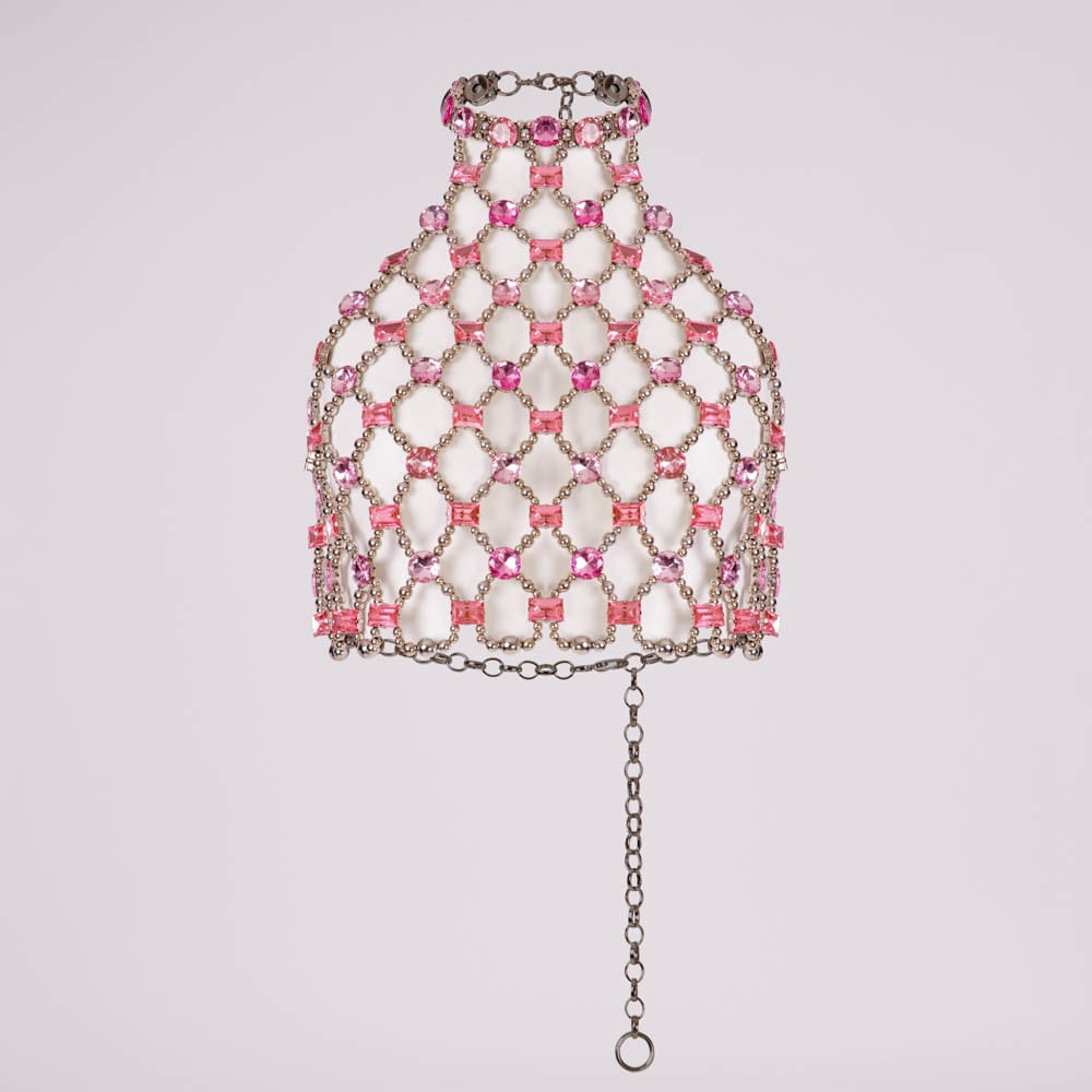 Top Cristais Rosa Gansho