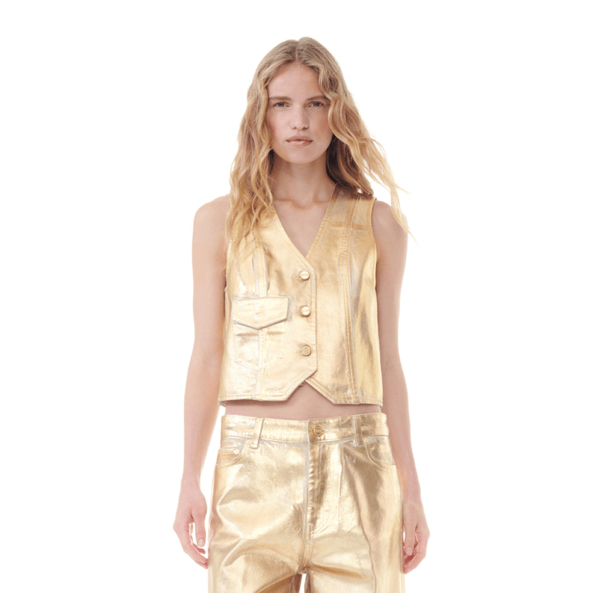 Colete Jeans Foil Ganni Colete Jeans Foil Ganni