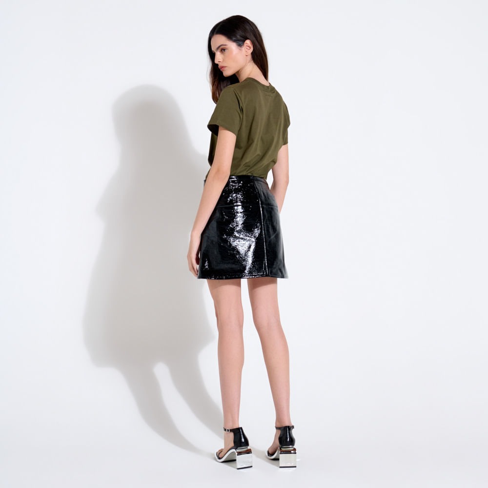 Mini Saia Ellipse Vinil Courrèges