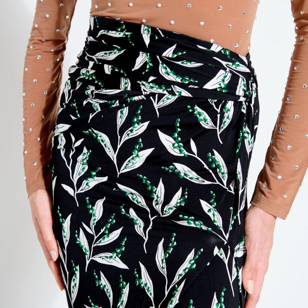 Saia Midi Estampada Rabanne