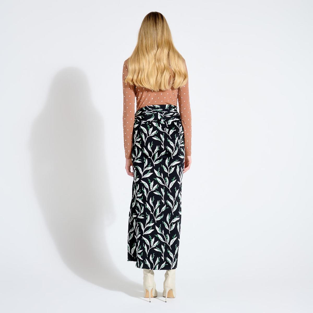 Saia Midi Estampada Rabanne