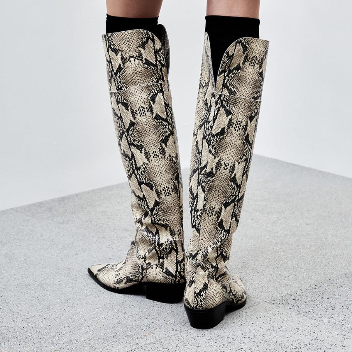 Bota Couro Python Aline
