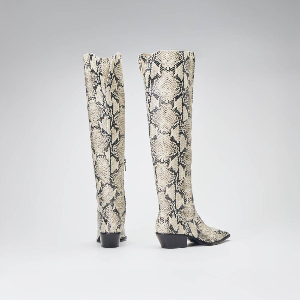 Bota Couro Python Aline