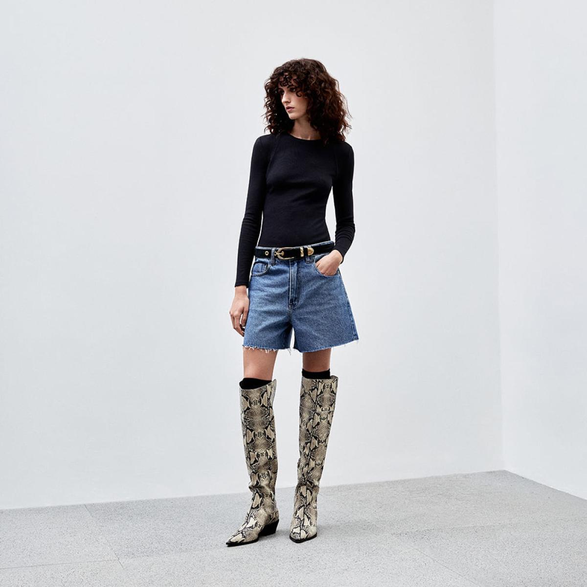 Bota Couro Python Aline