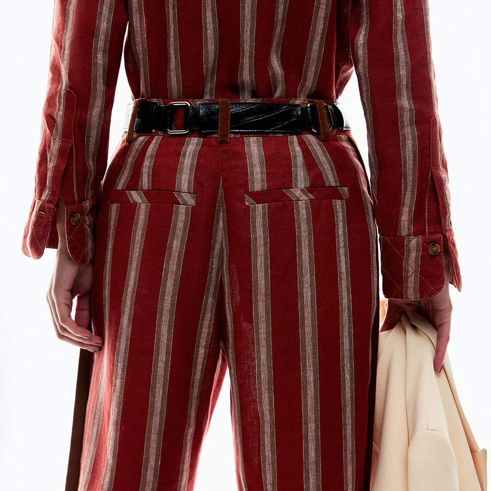 Calça Linho Risca Catia