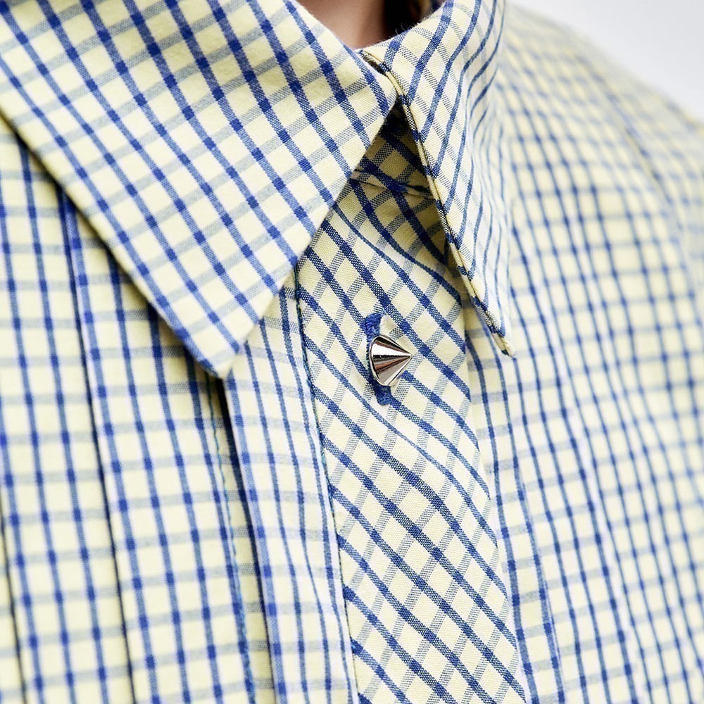 Camisa Tricoline Mini Chess Luna - Amarelo/Azul/PP