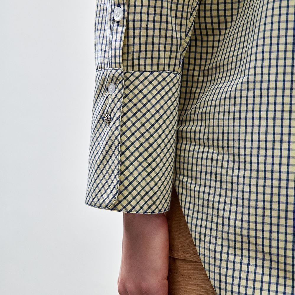 Camisa Tricoline Mini Chess Luna - Amarelo/Azul/PP