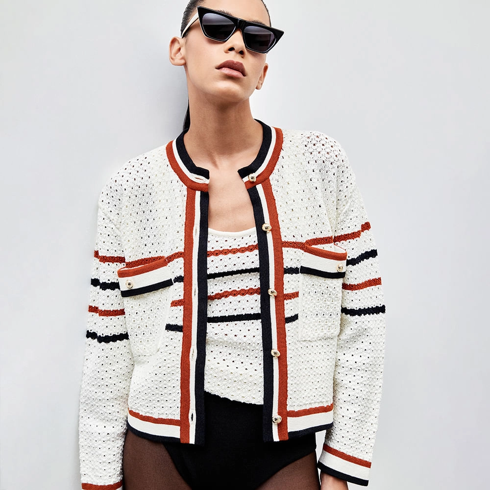 Cardigan Tricot Rendado Maeve