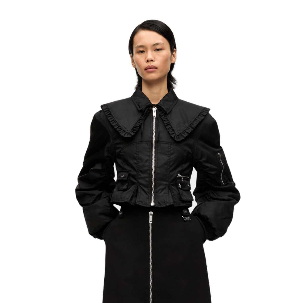 Jaqueta Duchesse Nylon Fitted Ganni