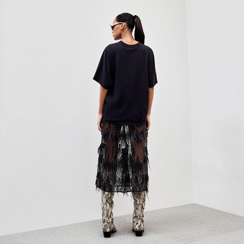 Saia Paetê Pluma Tessa