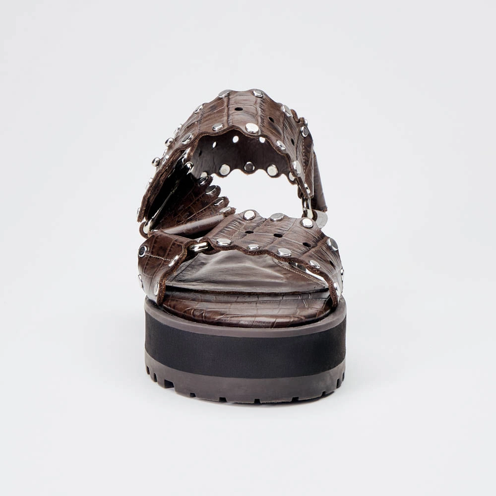 Sandália Croco Rebites Pina