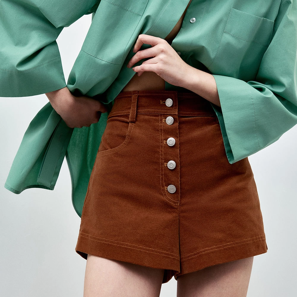 Shorts Veludo Cotelê Hanna