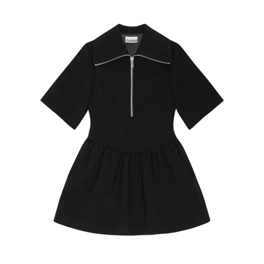 Vestido Bonded Crepe Ganni