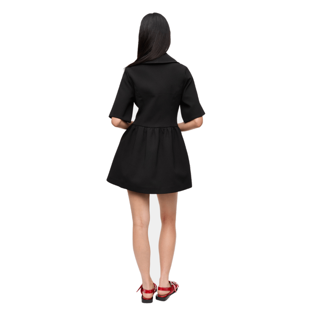 Vestido Bonded Crepe Ganni