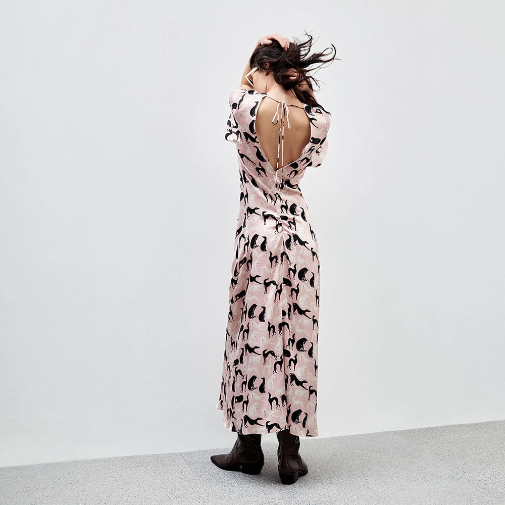 Vestido Cetim Bisous Giulia