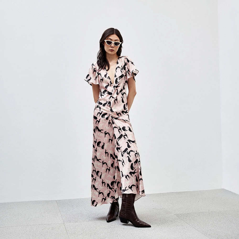 Vestido Cetim Bisous Giulia