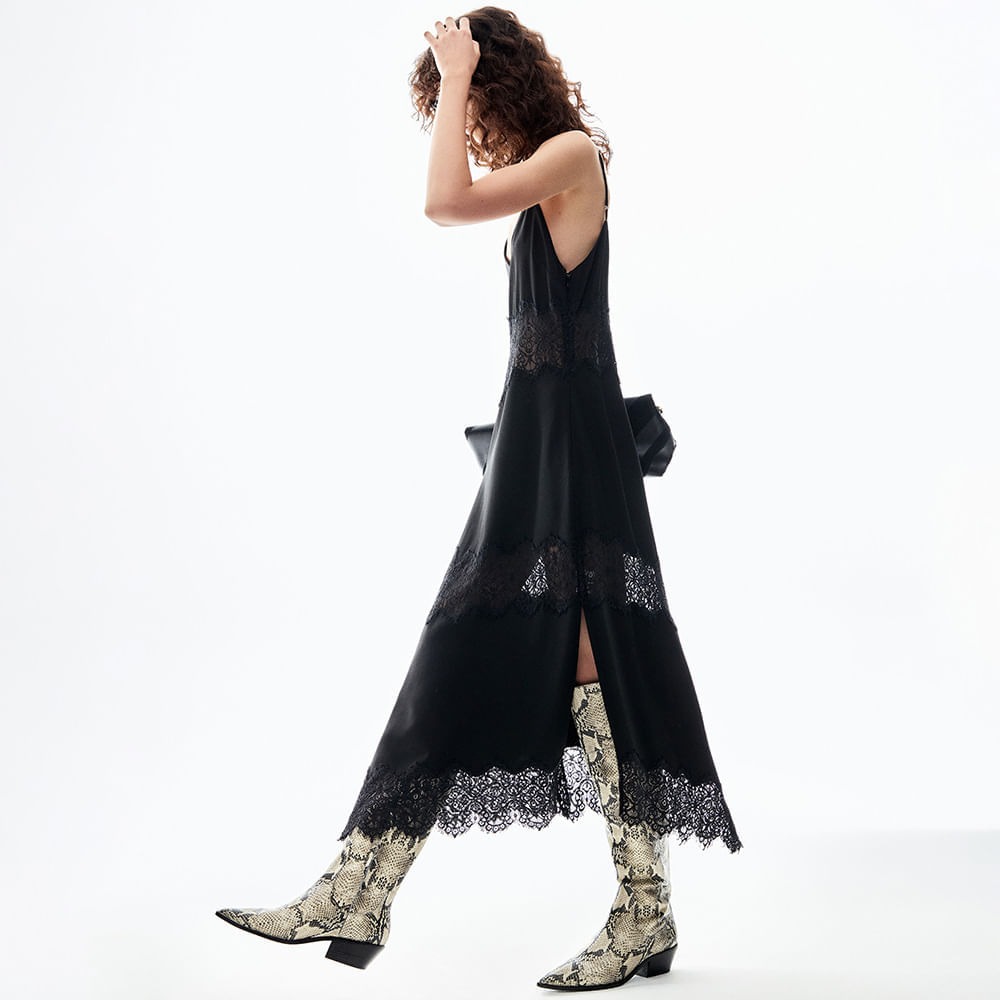 Vestido Crepe Lingerie Malu