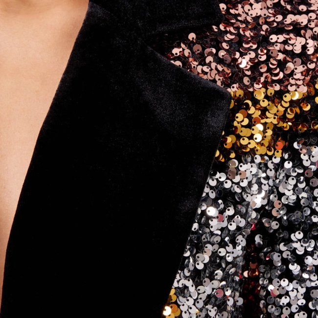 Blazer Paetê Velvet Poppy (ref a22e)