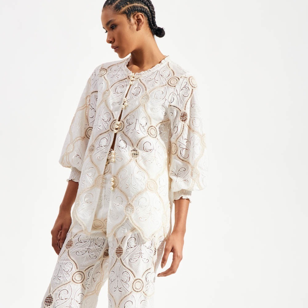 Blusa Bordado Sand Mike - Off/Cru/36