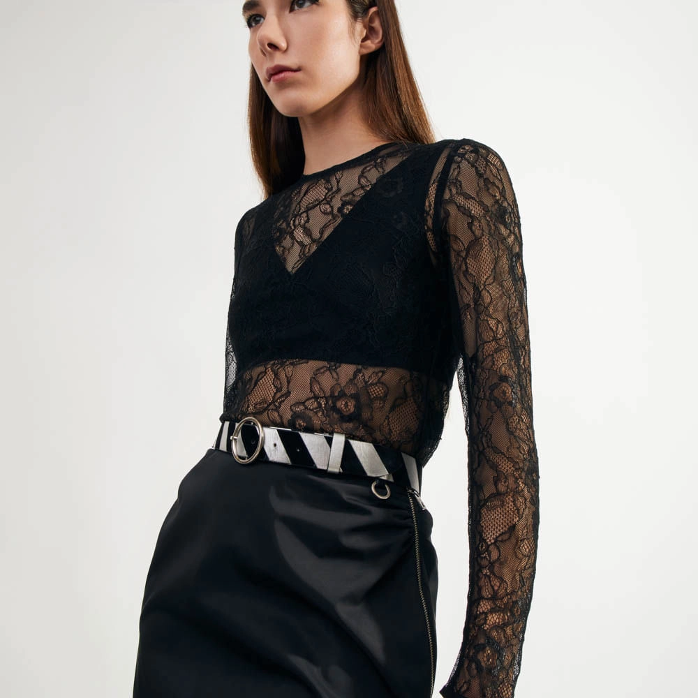 Blusa Flower Lace Felipa - Preto/PP