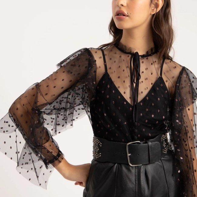 Blusa Tule Diamante Zess