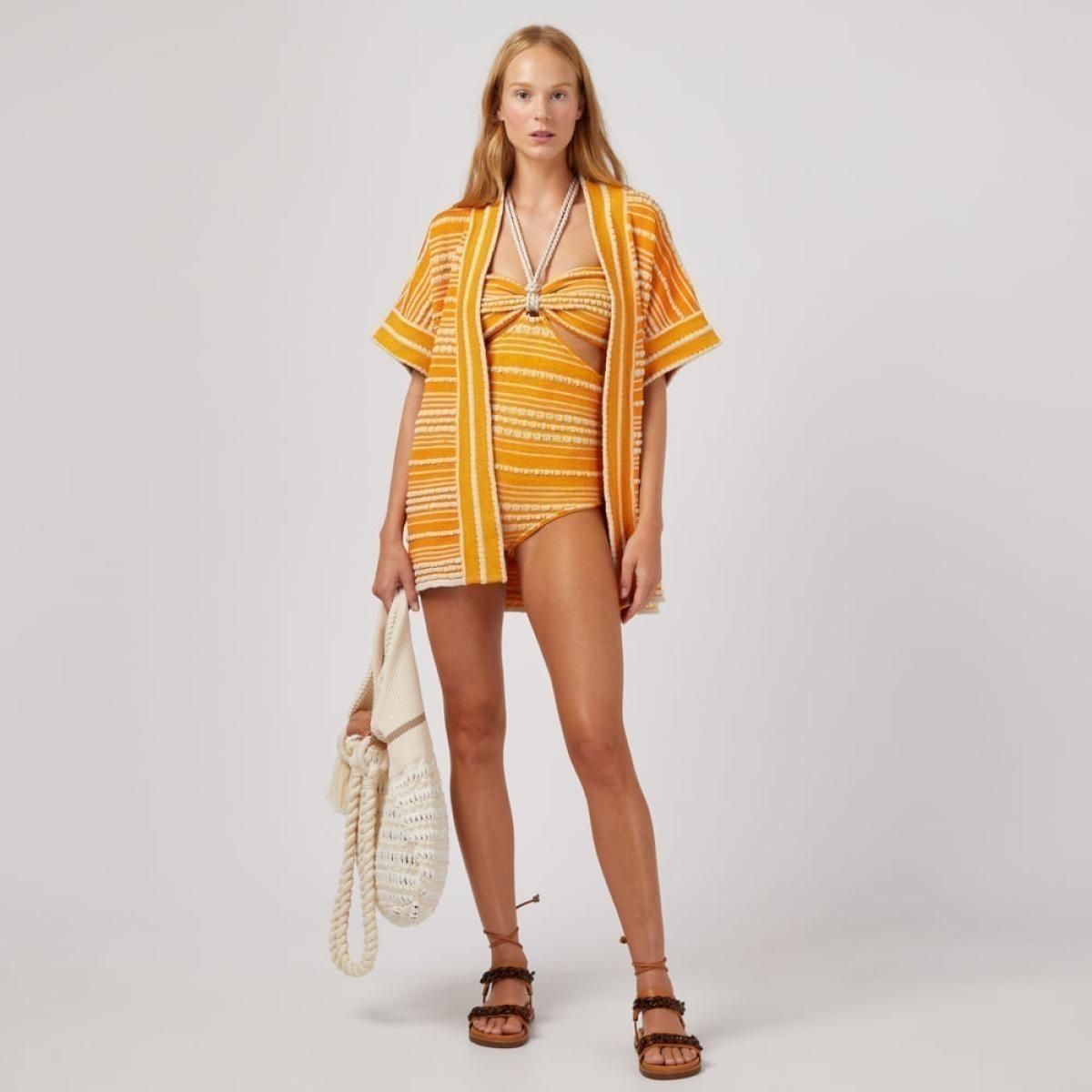 Body Jacquard Semi - Laranja/P