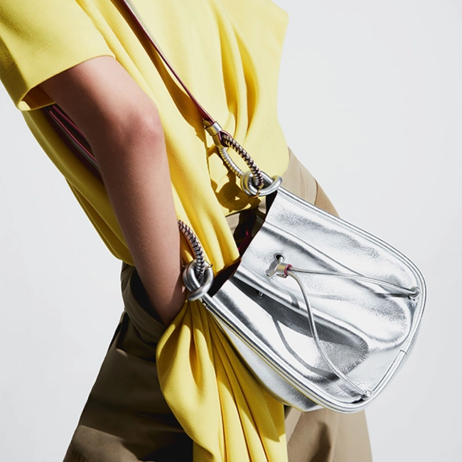 Bolsa Couro Metalizado Ligia