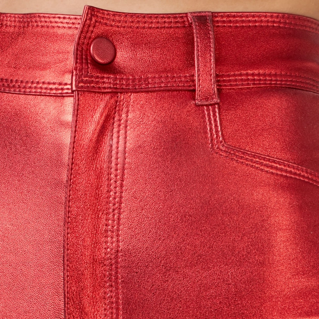 Calça Couro Metalizado Stretch Vanessa