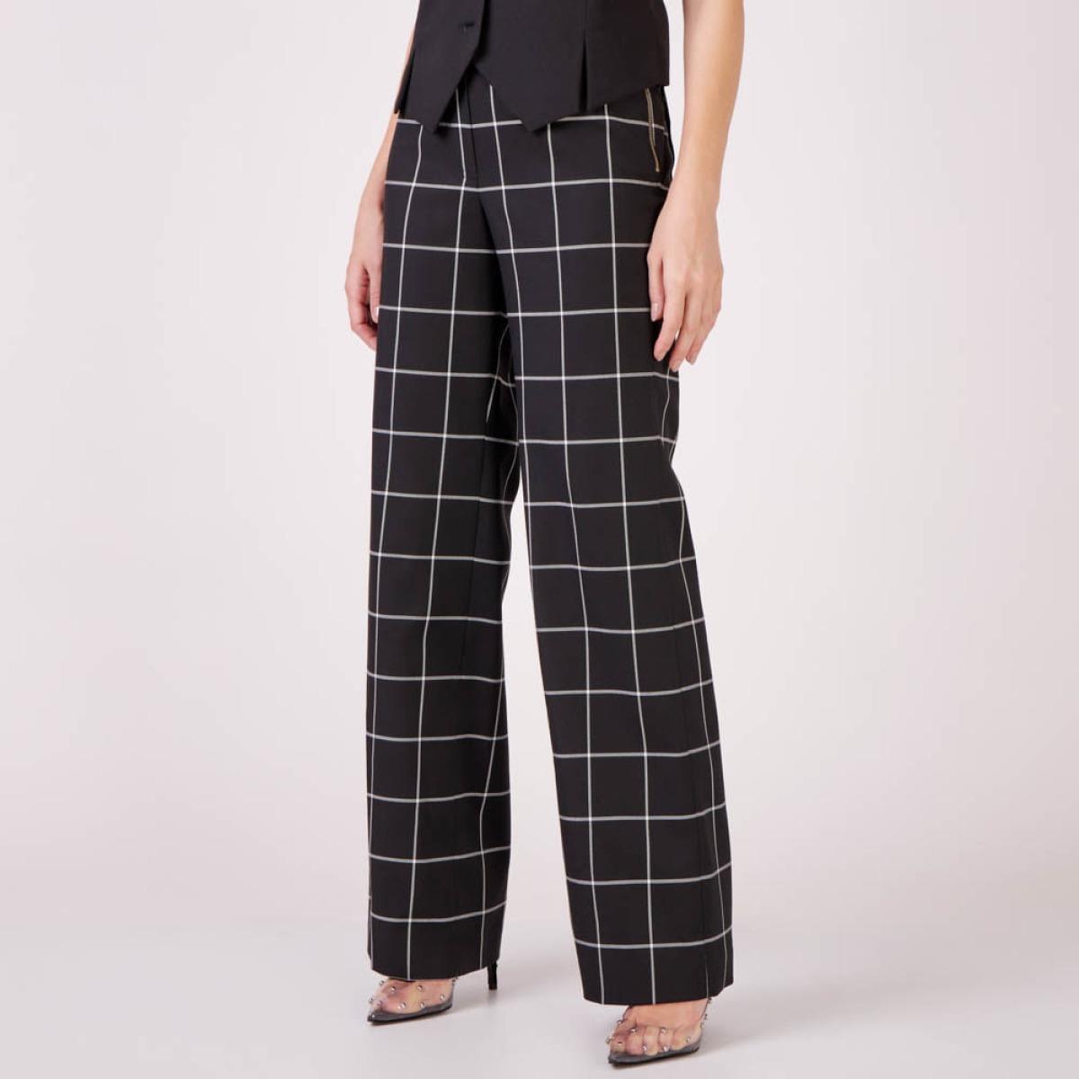 Calça Gabardine Xadrez Lorena - Preto/34 Calça Gabardine Xadrez Lorena - Preto/34