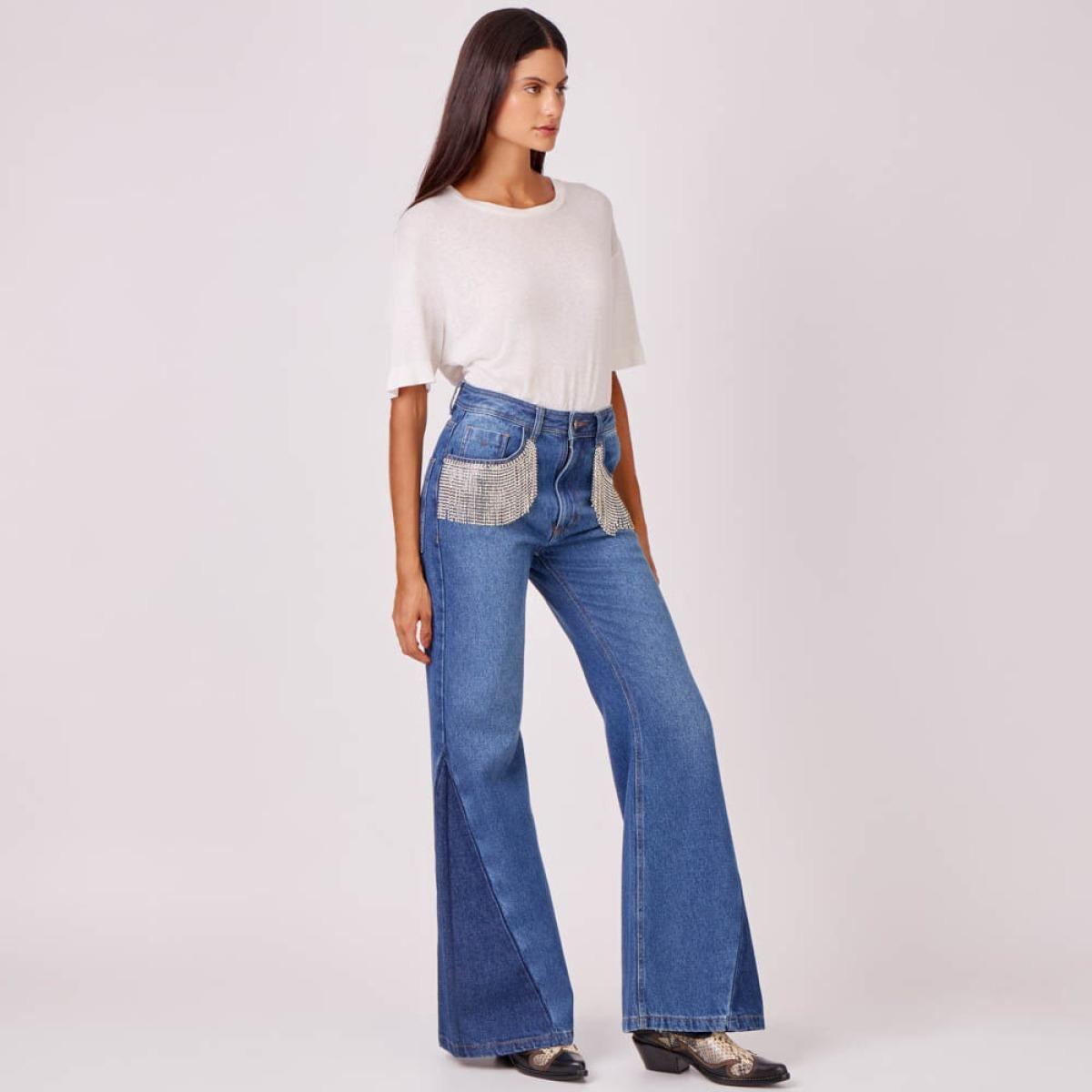 Calça Jeans Milena - Azul Indigo Escuro/36