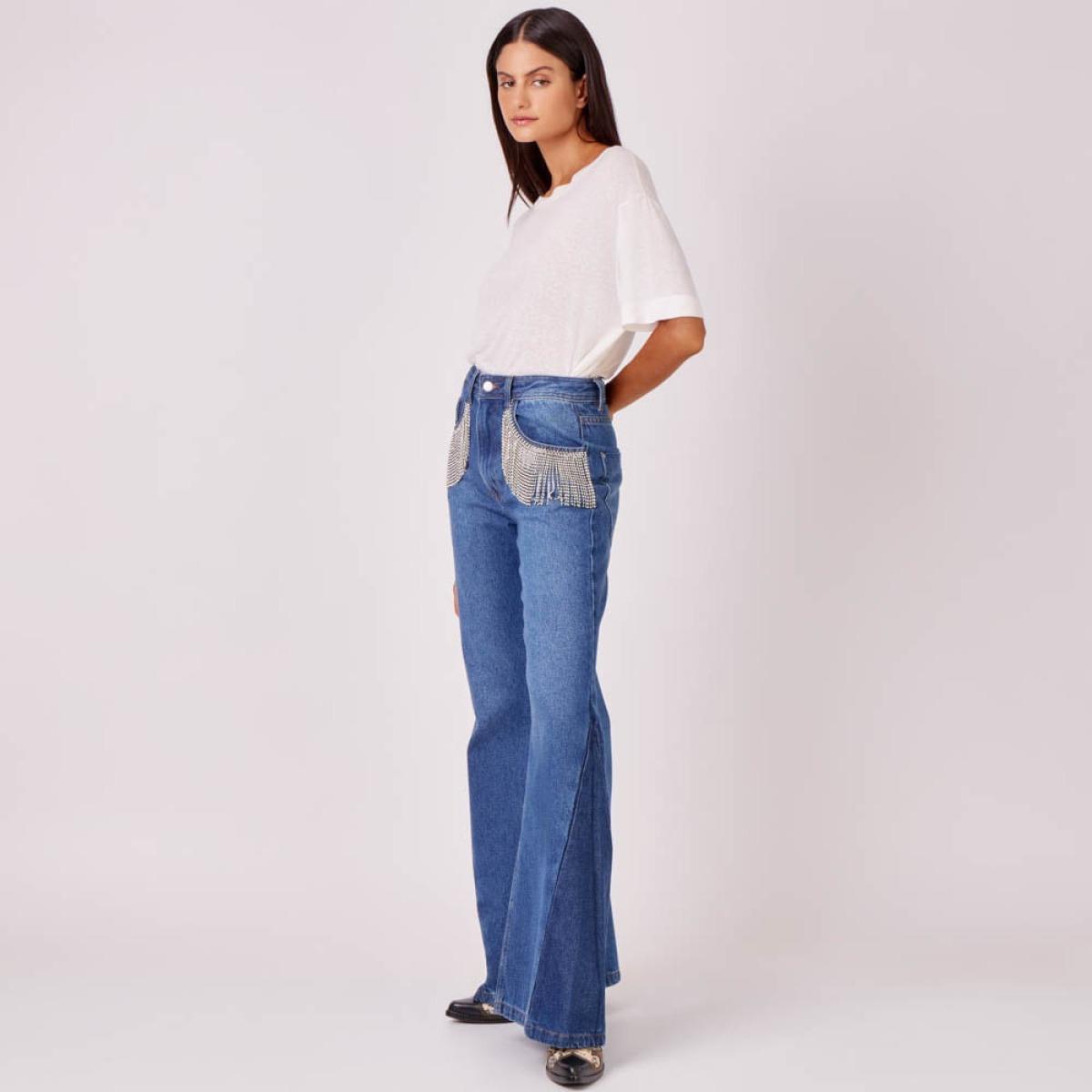 Calça Jeans Milena - Azul Indigo Escuro/36