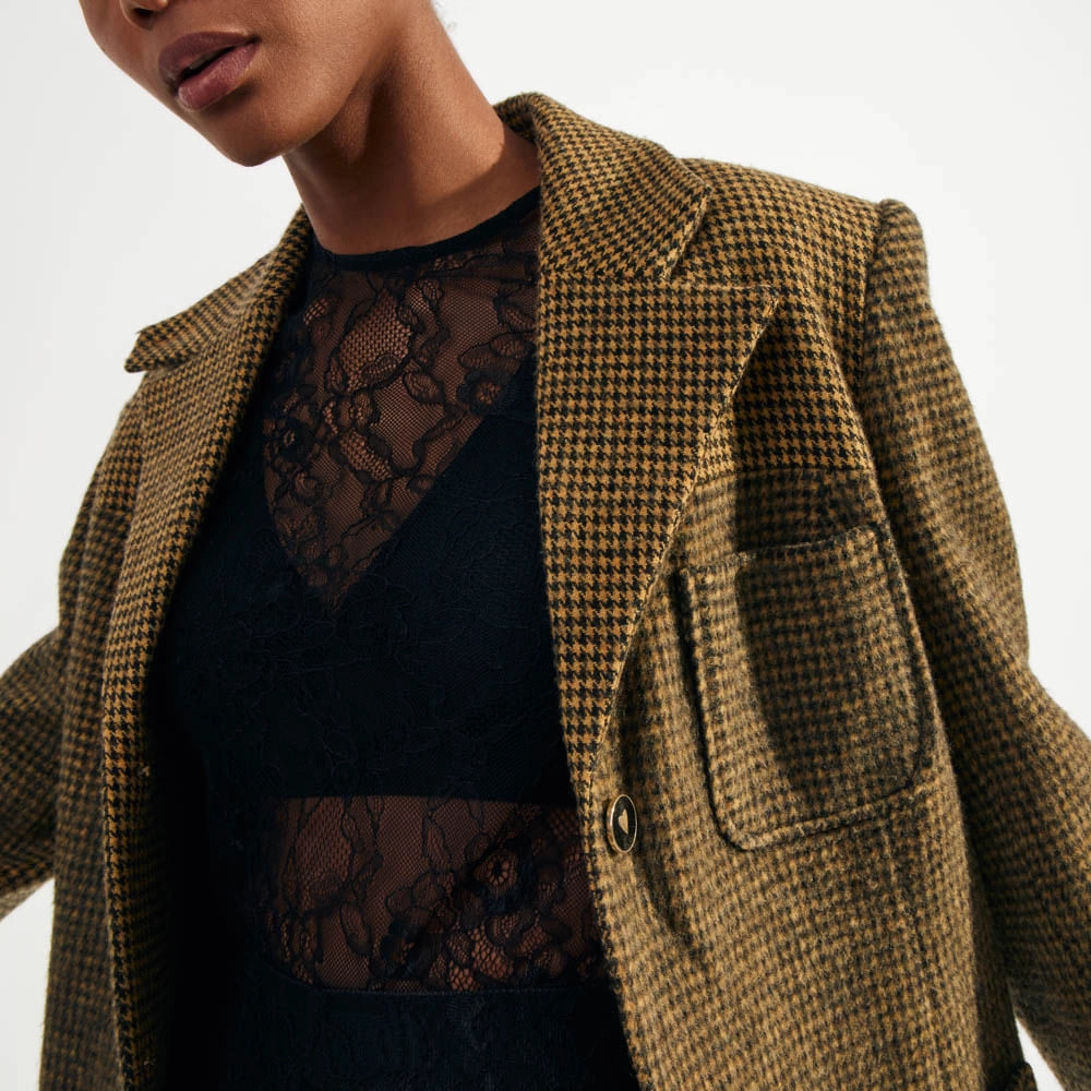 Casaco Lã Pied Coq Lena