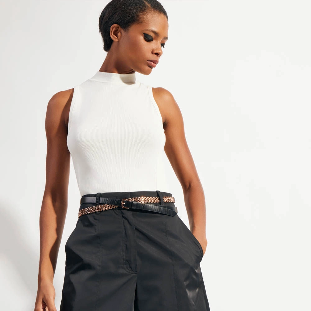 Cinto Couro Metal Duo Ava