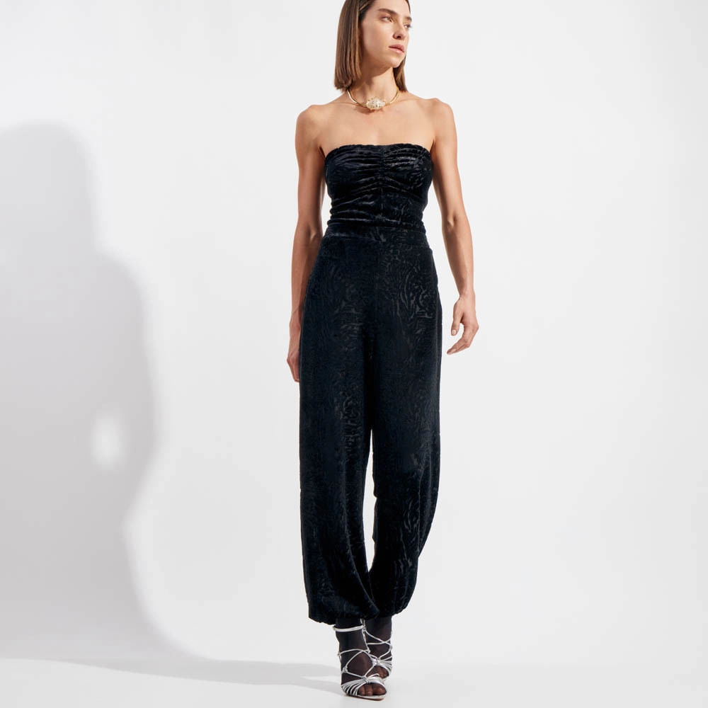 Jumpsuit Veludo Devorê Dalia