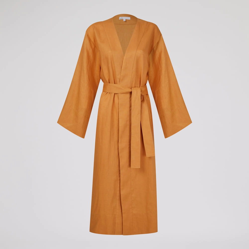 Kimono Linho Dream Dora - Laranja Carrot/M