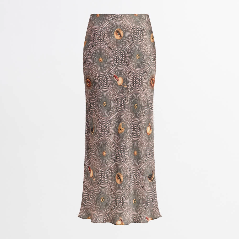 Saia Cetim Mellow Chloe - Verde/Rosa/36