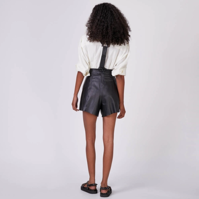 Shorts de Couro Julie - Preto/36