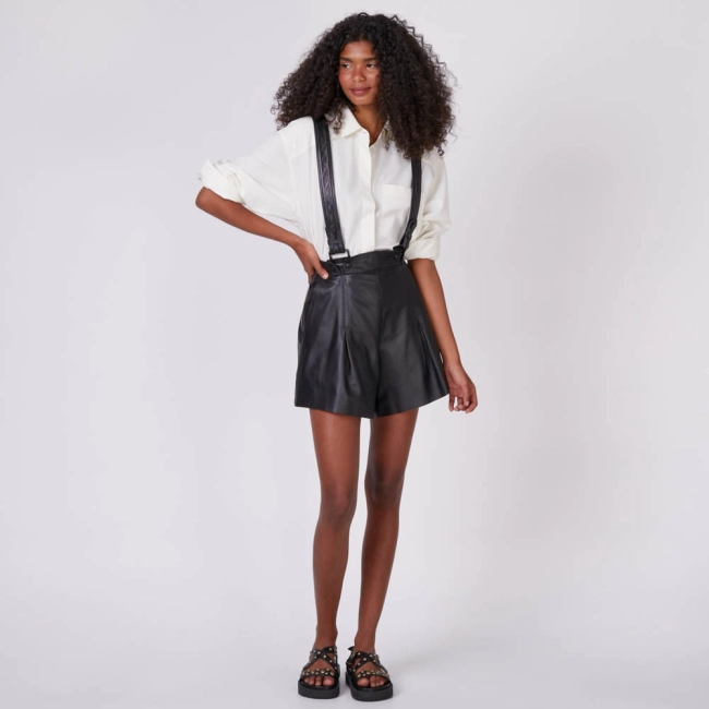 Shorts de Couro Julie - Preto/36