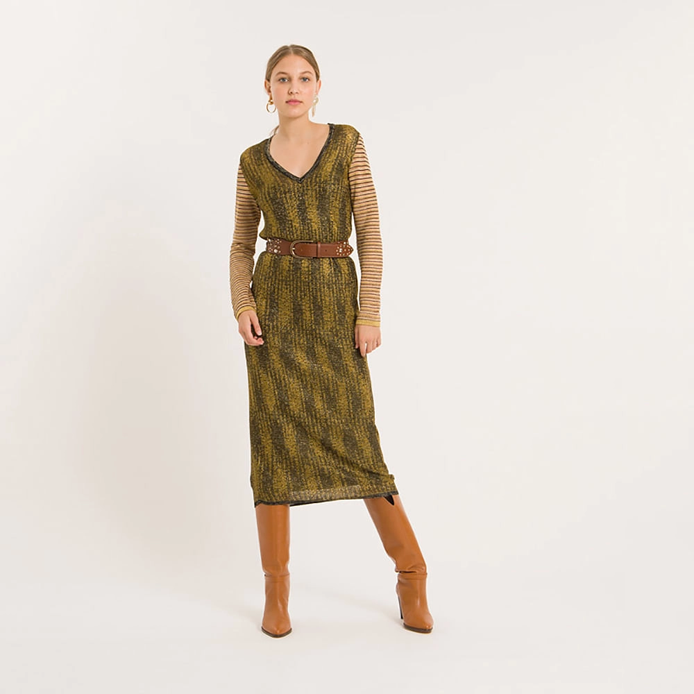 Vestido Jacquard Ikat Xanti
