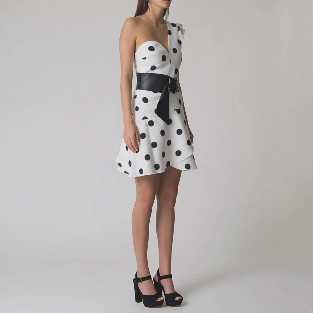 Vestido Linho Big Pois Laila