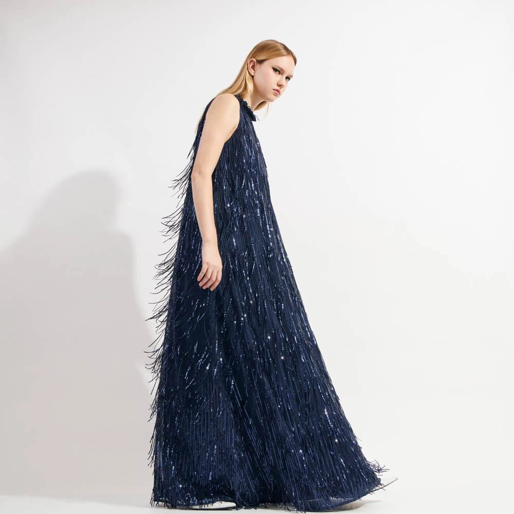 Vestido Paetê Franjas Fabi