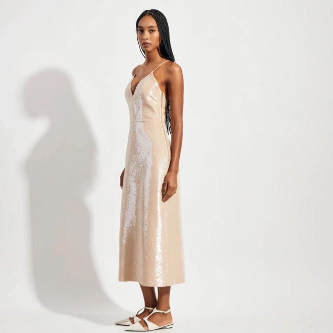 Vestido Paetê Perola Piper