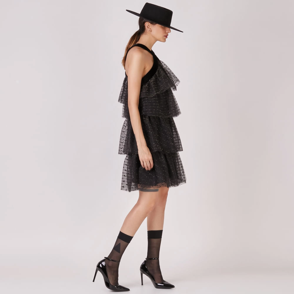 Vestido Tule Pois Javi