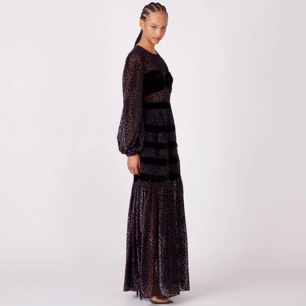 Vestido Veludo Poá Violet