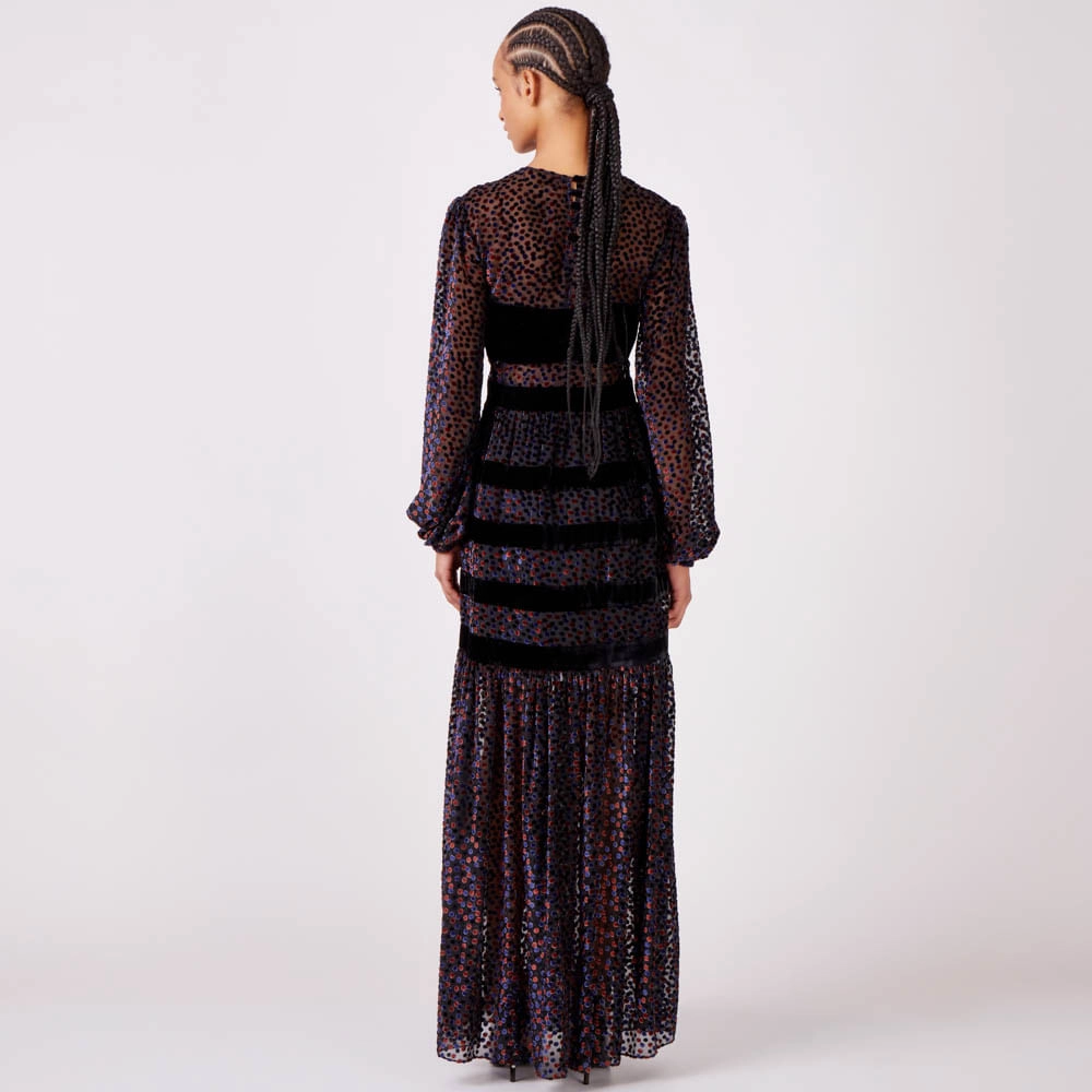 Vestido Veludo Poá Violet