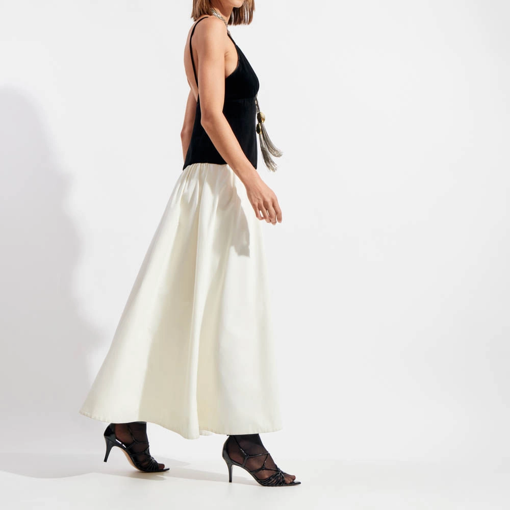 Vestido Veludo Tafetá Taty